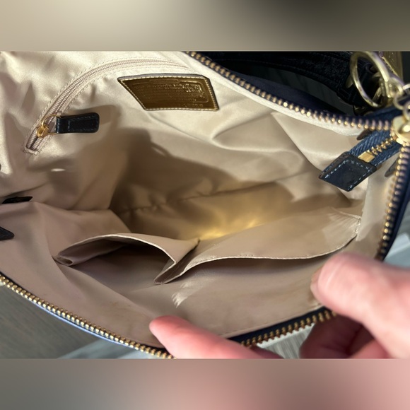 Coach Poppy Metallic Leather “Groovy Blue” Sapphire 2 way Bag - Picture 11 of 15